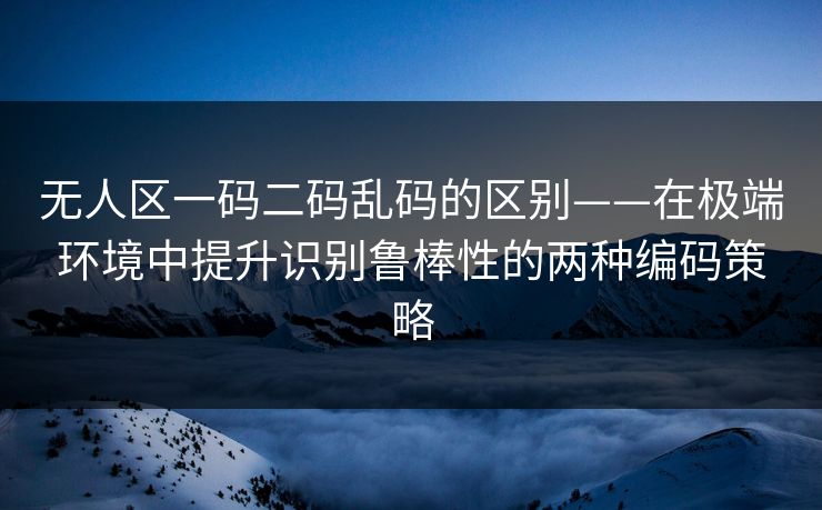 无人区一码二码乱码的区别——在极端环境中提升识别鲁棒性的两种编码策略