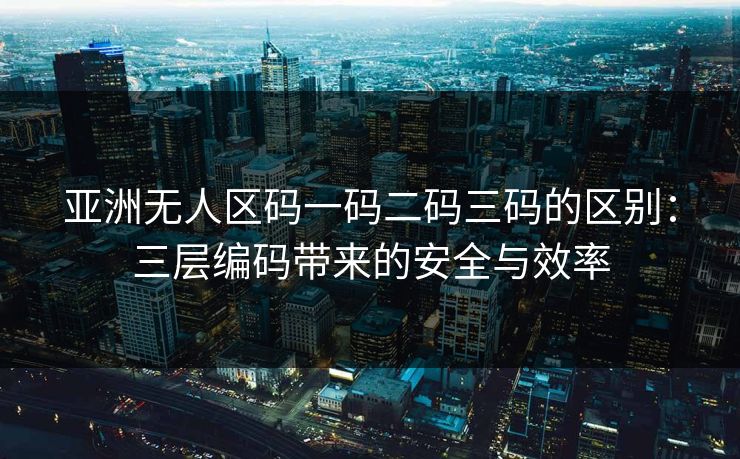 亚洲无人区码一码二码三码的区别：三层编码带来的安全与效率